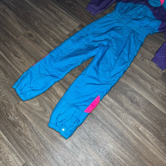 80’s-90’s Vintage Inside Edge Bold Blue and Purple Jumpsuit with Relaxed Fit XS - Picture 12 of 14